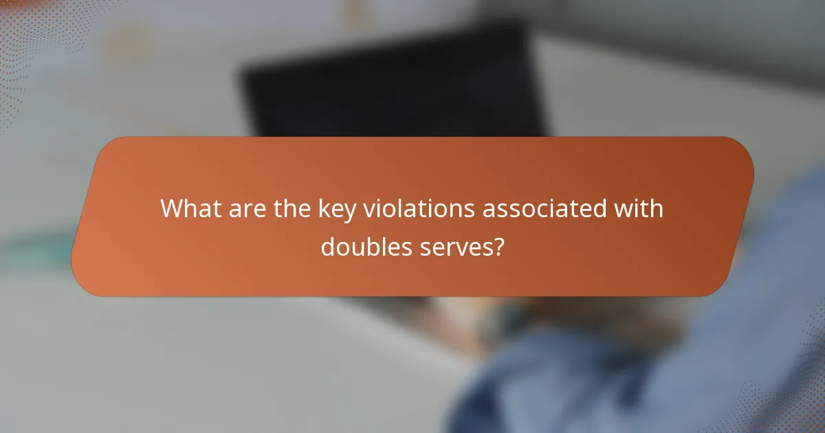 What are the key violations associated with doubles serves?