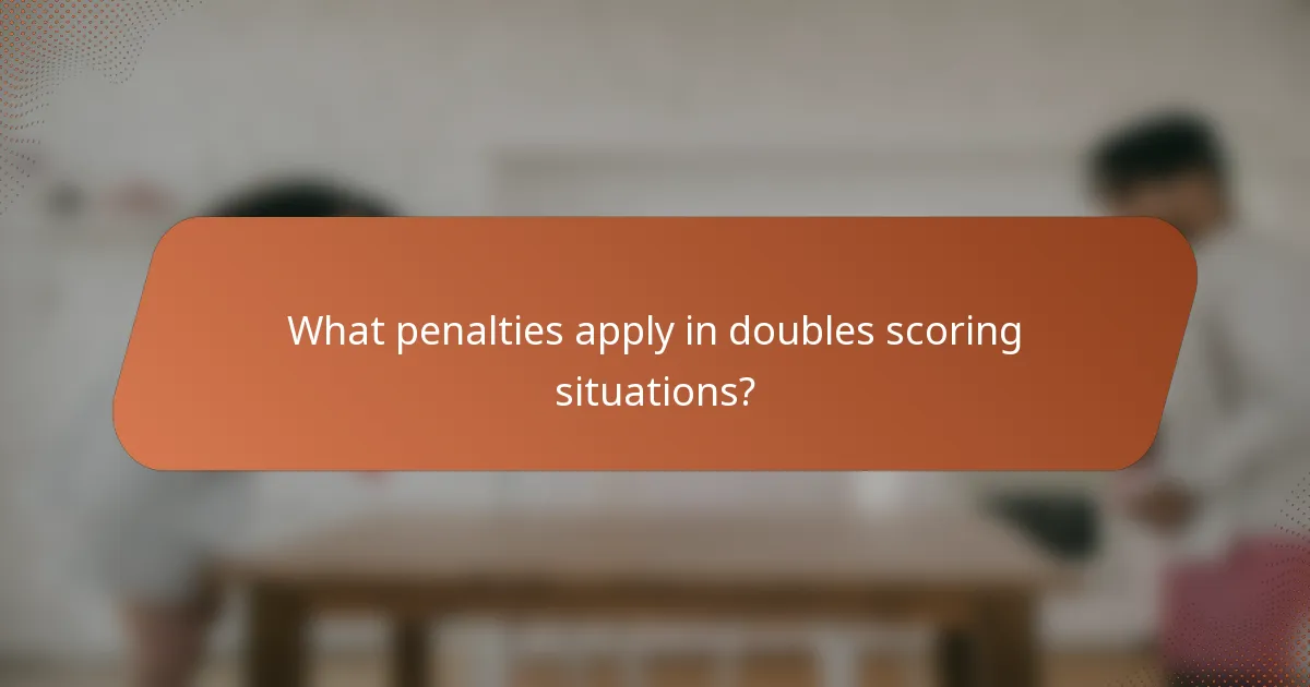 What penalties apply in doubles scoring situations?