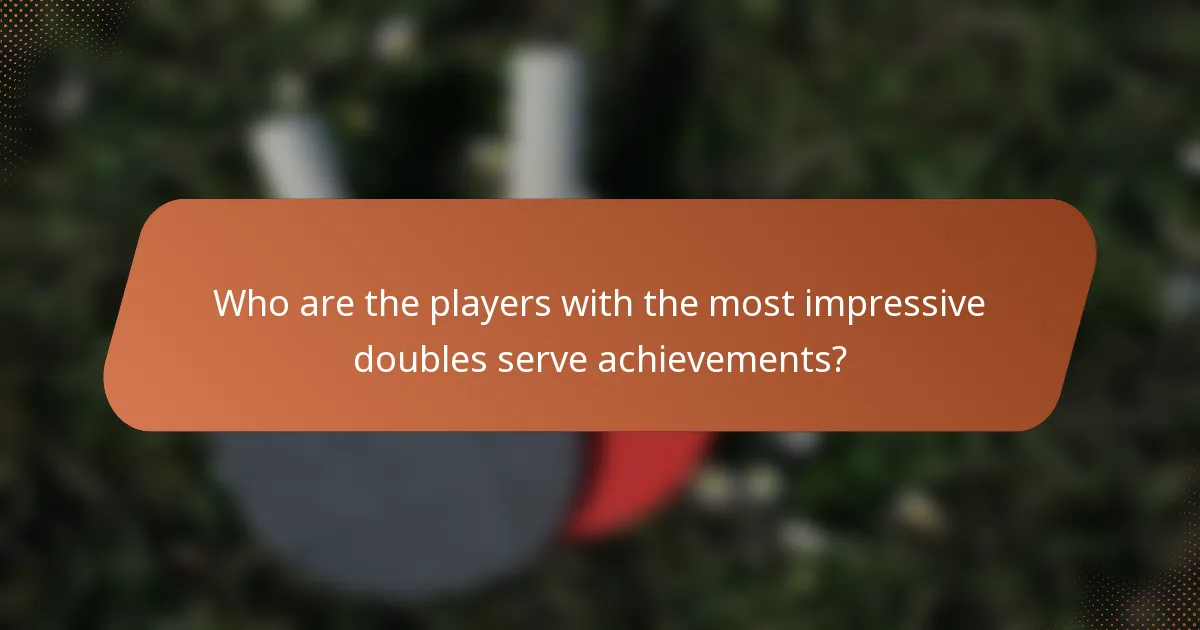 Who are the players with the most impressive doubles serve achievements?